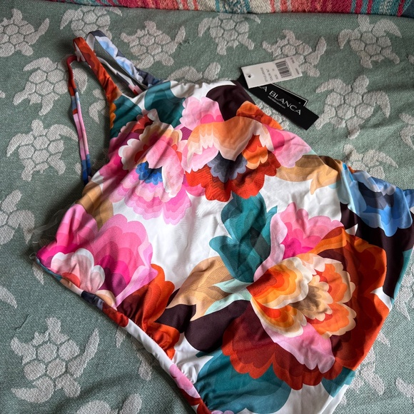NWT Swimwear Top Bathing Suit La Blanca Tummy Control Size 10 - Picture 7 of 8